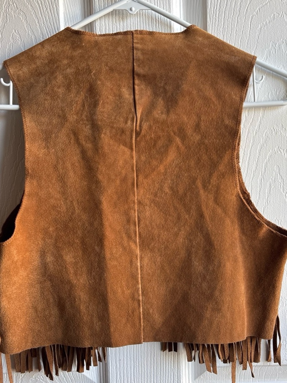 🧲twentyone Brown 100% Leather Fringe Western Vest Collarless Open Women's S/P - Picture 2 of 7